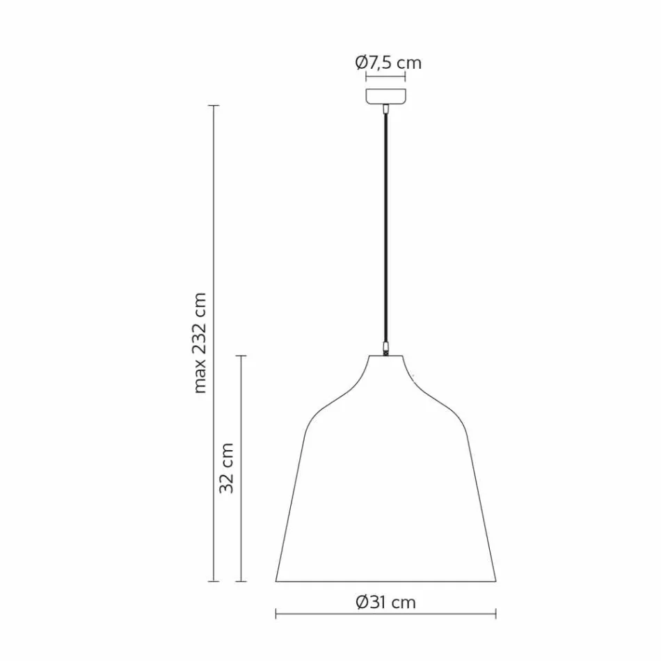 Upphängningslampa i antracit stengods och vit inredning - Edmondo Viadurini