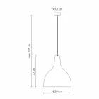 Upphängningslampa i antracit stengods och vit interiör emalj design - Edmondo Viadurini