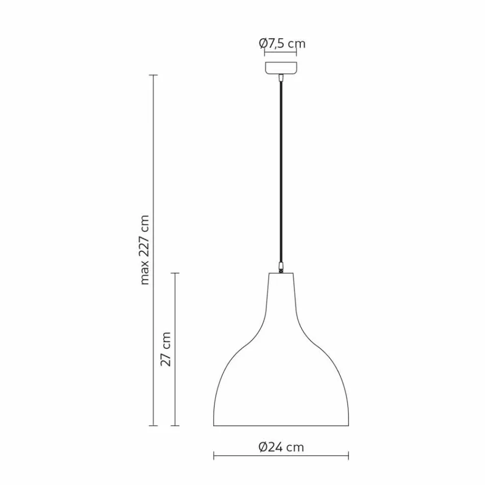 Upphängningslampa i antracit stengods och vit interiör emalj design - Edmondo Viadurini