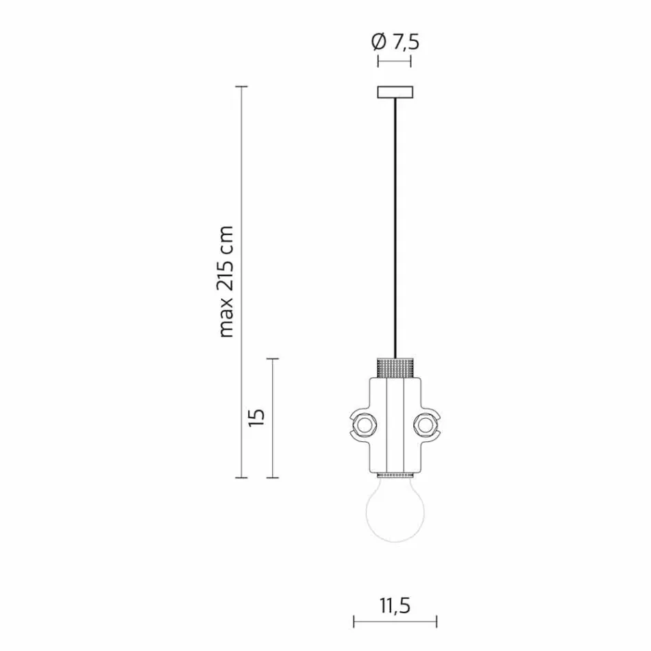 Upphängningslampa i vit, antracit eller guldmetall 2 storlekar - Meccasmo Viadurini