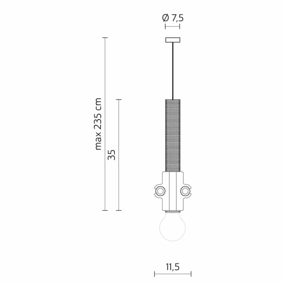 Upphängningslampa i vit, antracit eller guldmetall 2 storlekar - Meccasmo Viadurini