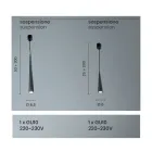 Hänglampa i vit, svart eller guldmetall 2 storlekar - Girotondo Viadurini