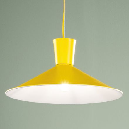 Industriell design Färgad metallupphängningslampa - Lunapop Viadurini