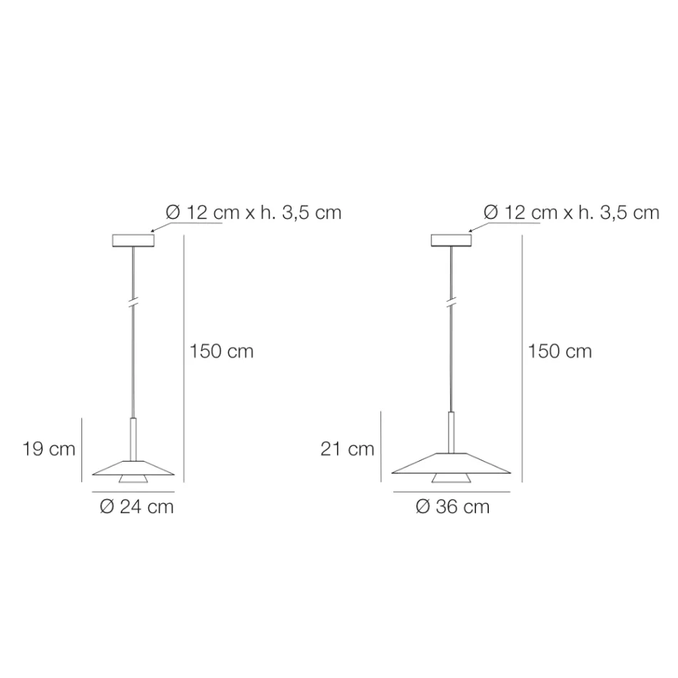 Mira metallpendellampa i olika utföranden Viadurini
