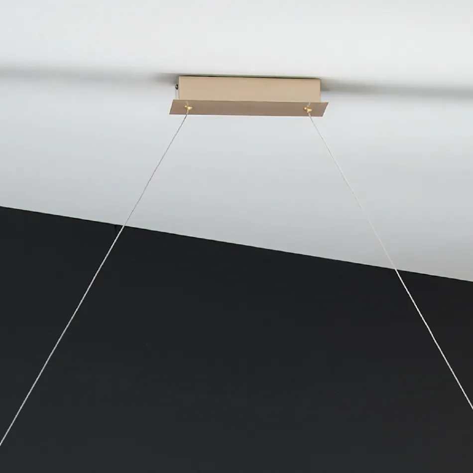 Hänglampa i guldfinish metall med dimbar LED - Raiss Viadurini