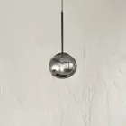 Hänglampa i målad metall och blåst glas - Ailanto Viadurini