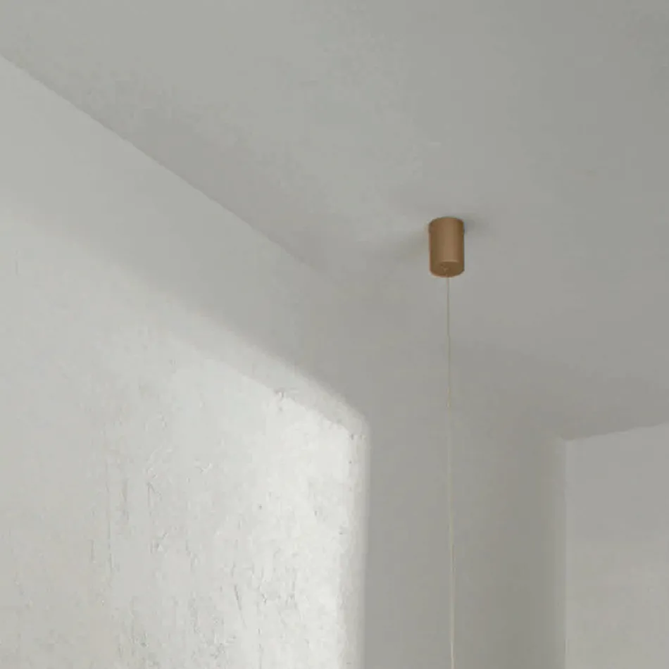 Hänglampa i guldmålad metall med justerbara kablar - Orange Viadurini