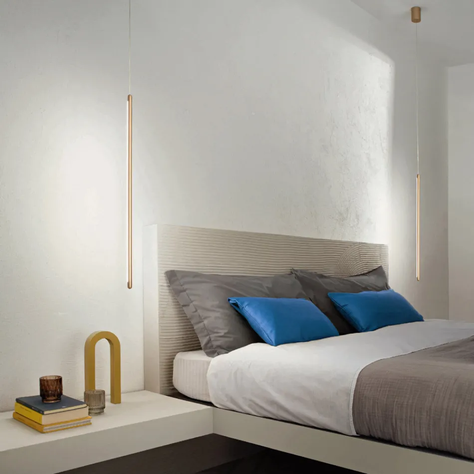 Hänglampa i guldmålad metall med justerbara kablar - Orange Viadurini