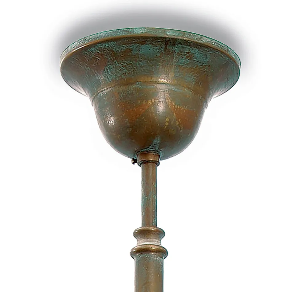 Mässing, glas och IP44-hänglampa Tillverkad i Italien - Drago Viadurini