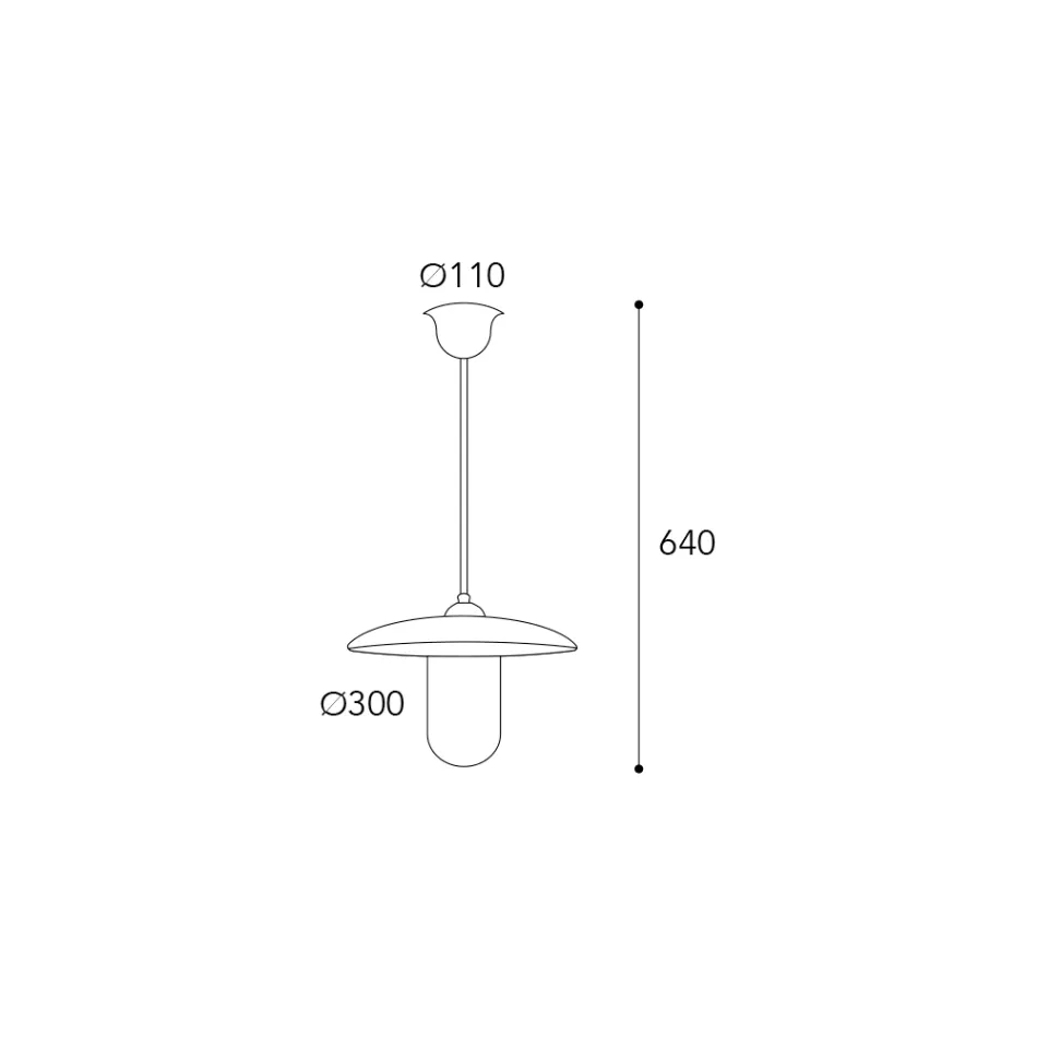 Mässing, glas och IP44-hänglampa Tillverkad i Italien - Drago Viadurini