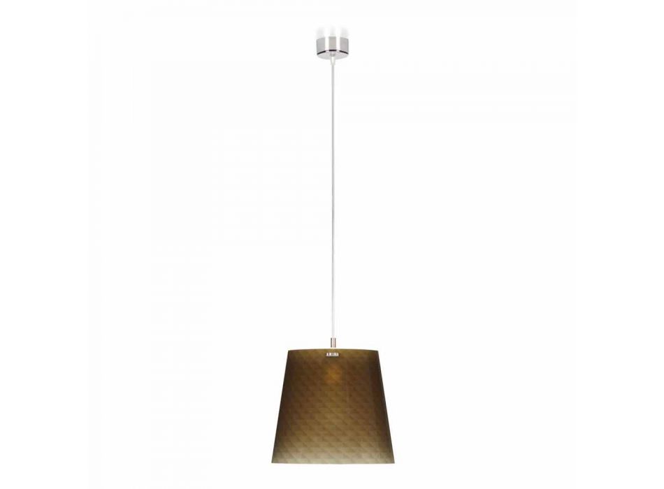Lampa tillverkad av polykarbonat suspension med dekorum, diam.30cm, Rania Viadurini