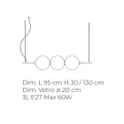 Handblåst Venedig Glas Pendellampa 95 cm - Jupiter Viadurini