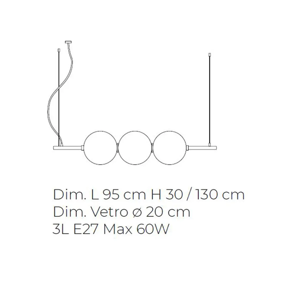Handblåst Venedig Glas Pendellampa 95 cm - Jupiter Viadurini