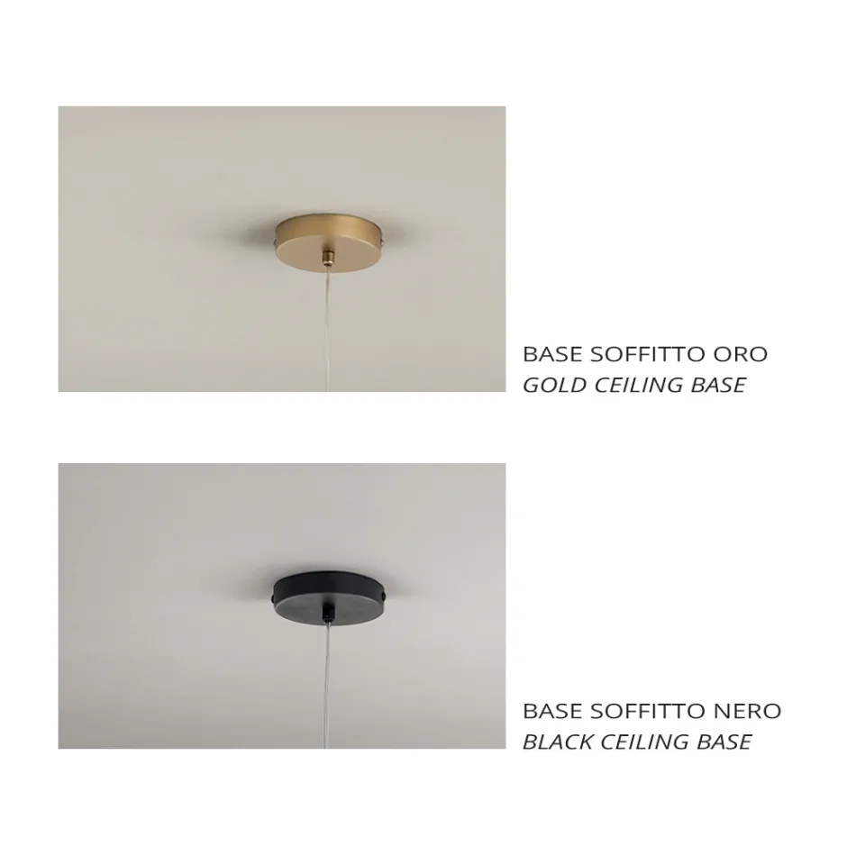 Pendellampa i glas och transparent tråd tillverkad i Italien - Trilly Viadurini