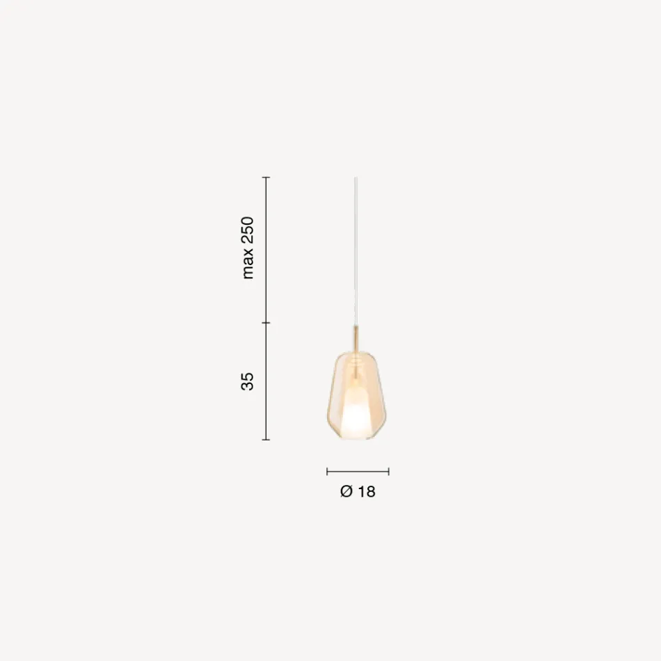 Pendellampa i glas och transparent tråd tillverkad i Italien - Trilly Viadurini