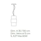 Hänglampa i handblåst glas i Venedig 15 cm - Satomi Viadurini