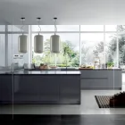 Handblåst glasupphängningslampa tillverkad i Venedig - bambu Viadurini