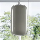 Handblåst glasupphängningslampa tillverkad i Venedig - bambu Viadurini