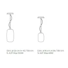 Handblåst glasupphängningslampa tillverkad i Venedig - bambu Viadurini