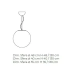 Handblåst vit venetiansk glasupphängningslampa - Moon Viadurini