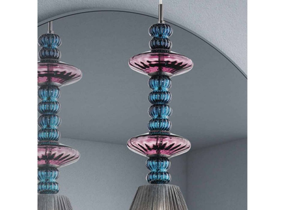 Handgjord upphängningslampa i venetiansk glas tillverkad i Italien - Amilia Viadurini
