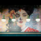 Pendellampa i målat glas Tillverkad i Italien - Selaron Viadurini