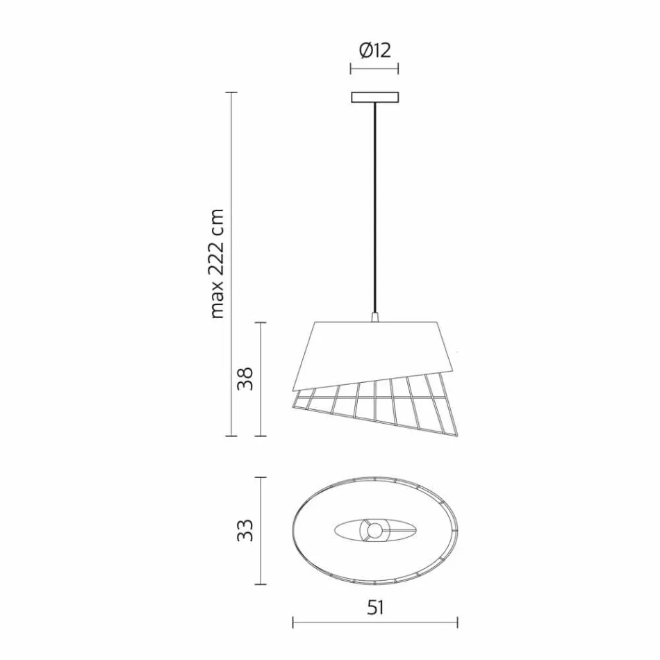 Upphängningslampa i vitt glasfiber och metall Elegant design - sol Viadurini