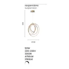 Stor eller liten LED-upphängningslampa i Design Gold Metal - Point Viadurini