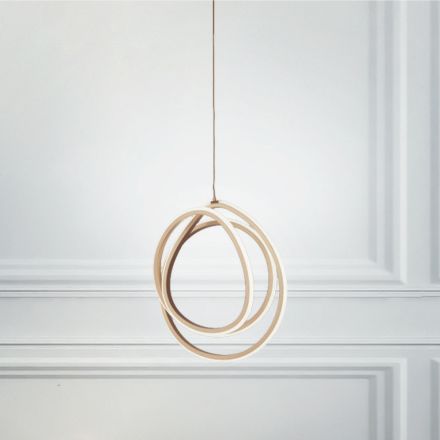 Stor eller liten LED-upphängningslampa i Design Gold Metal - Point Viadurini