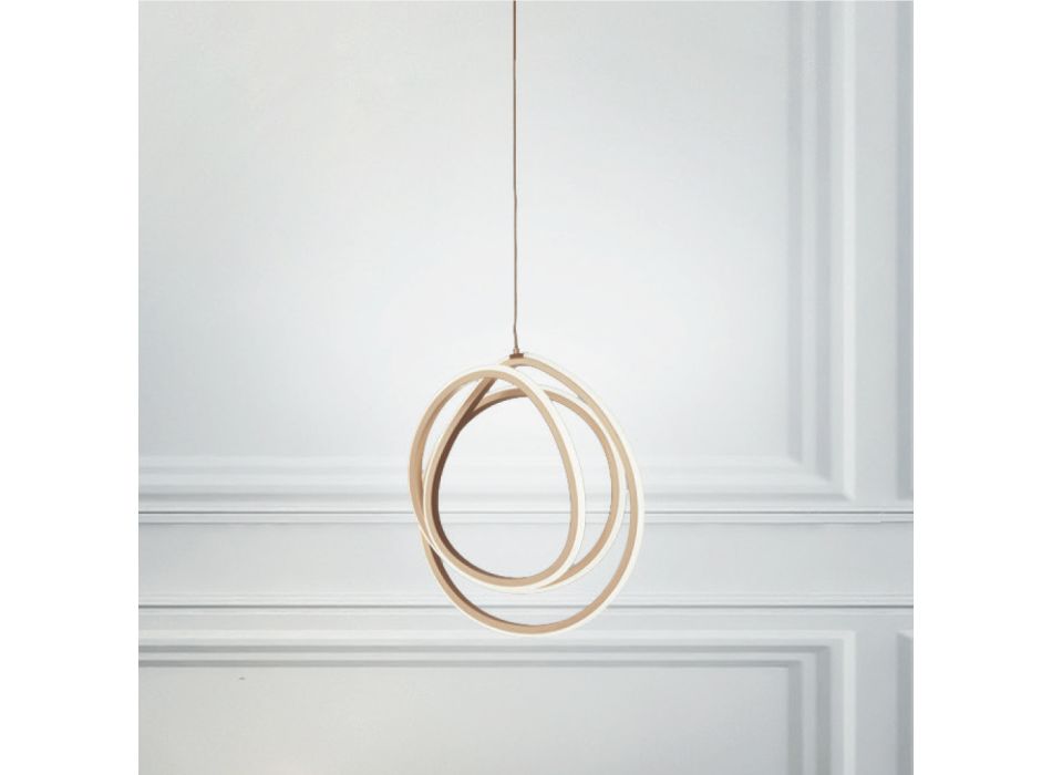 Stor eller liten LED-upphängningslampa i Design Gold Metal - Point Viadurini