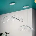 Led pendellampa i silvermetall, 2 storlekar Modern design - Lumino Viadurini