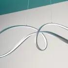 Led pendellampa i silvermetall, 2 storlekar Modern design - Lumino Viadurini