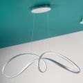 Led pendellampa i silvermetall, 2 storlekar Modern design - Lumino