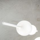 LED-upphängningslampa i vit, svart eller guld metall och glas - Snidget Viadurini