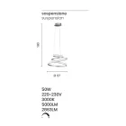 LED-upphängningslampa i vit eller silvermålad metall - Rivolta Viadurini