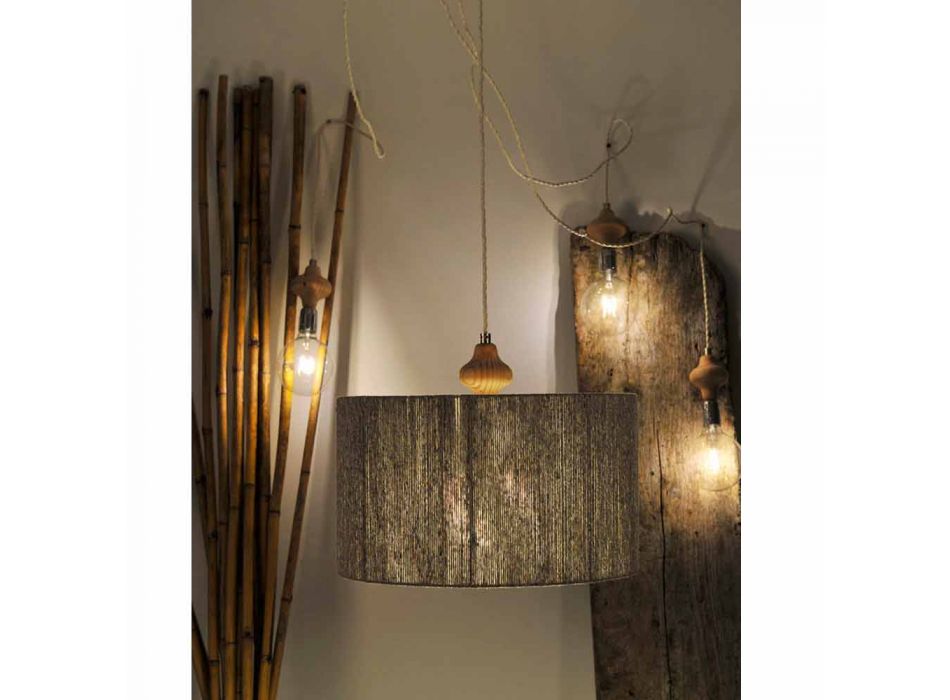 Modern 4 lampor hänglampa med Bois trä del Viadurini