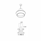 Modern upphängningslampa med blå bomullsskärm Tillverkad i Italien - Soya Viadurini