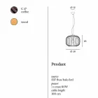 Samtida taklampa Stål Ø58xh.48xL.cavo100 cm Jana Viadurini