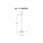 Samtida taklampa, Civetta Aldo Bernardi nätet Viadurini