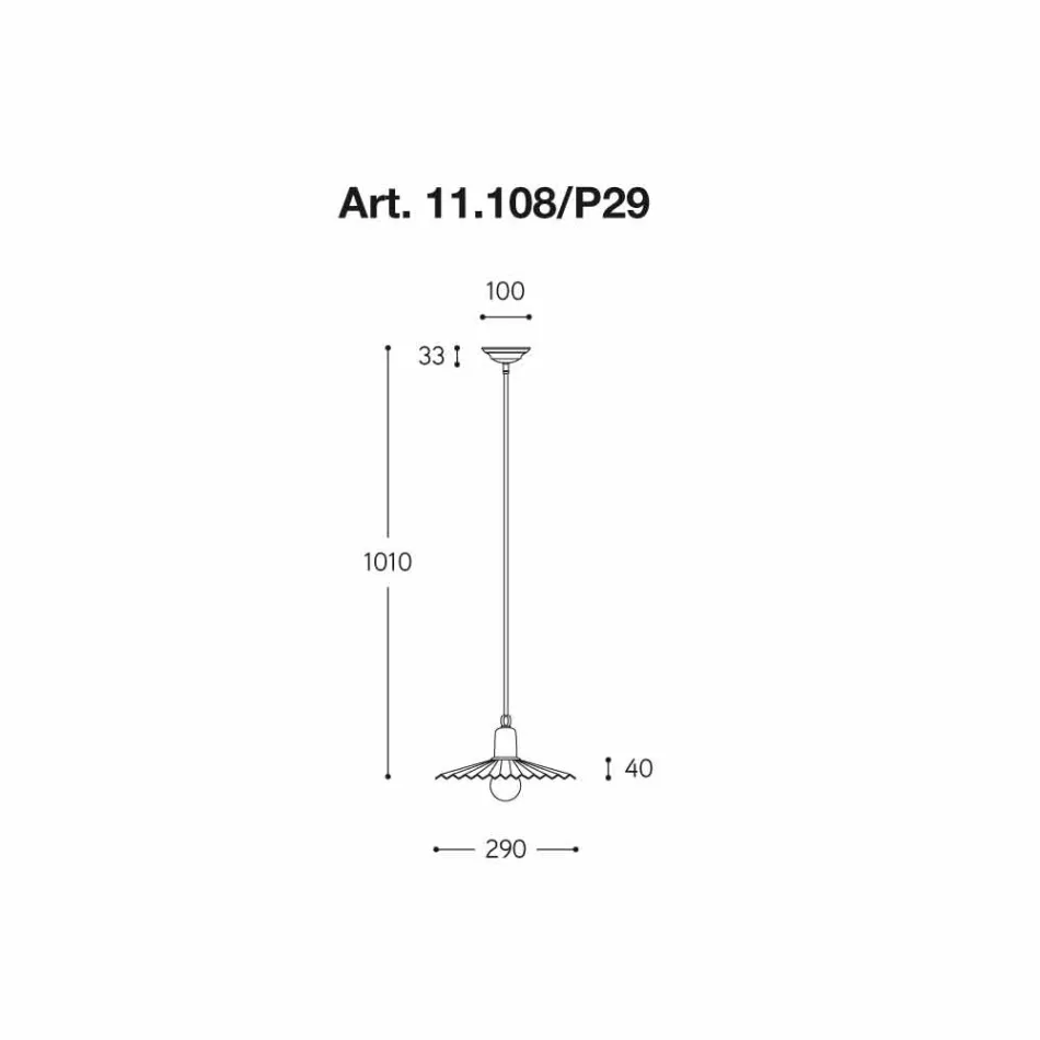 Samtida taklampa, Civetta Aldo Bernardi nätet Viadurini