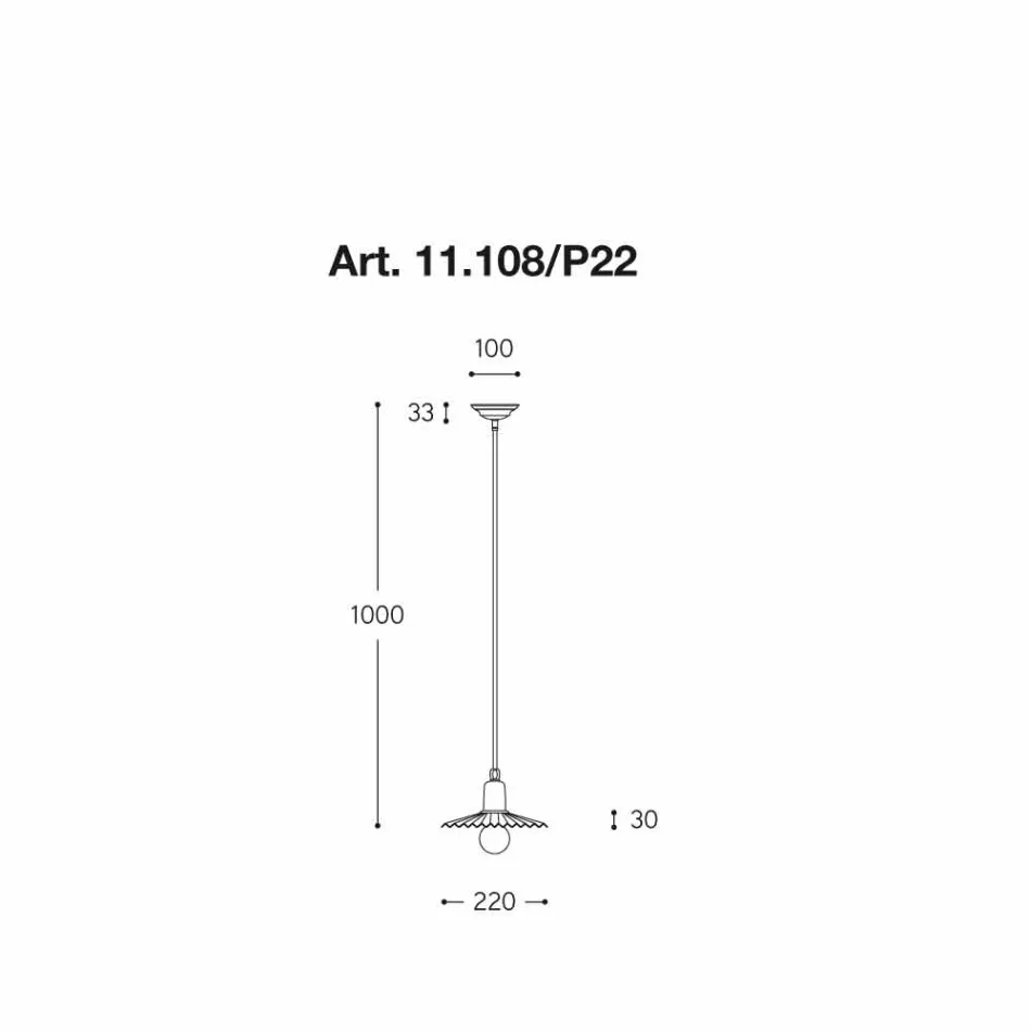 Samtida taklampa, Civetta Aldo Bernardi nätet Viadurini