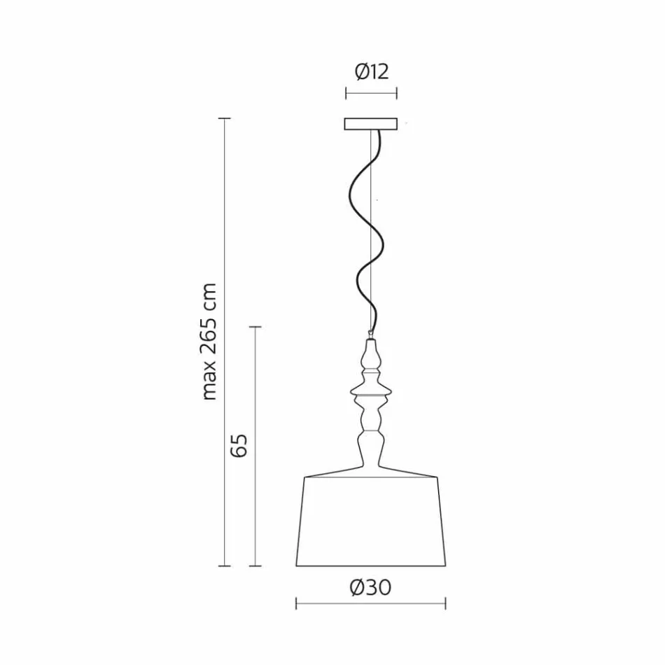 Upphängningslampskärm kort i vit glansig keramisk design - Cadabra Viadurini
