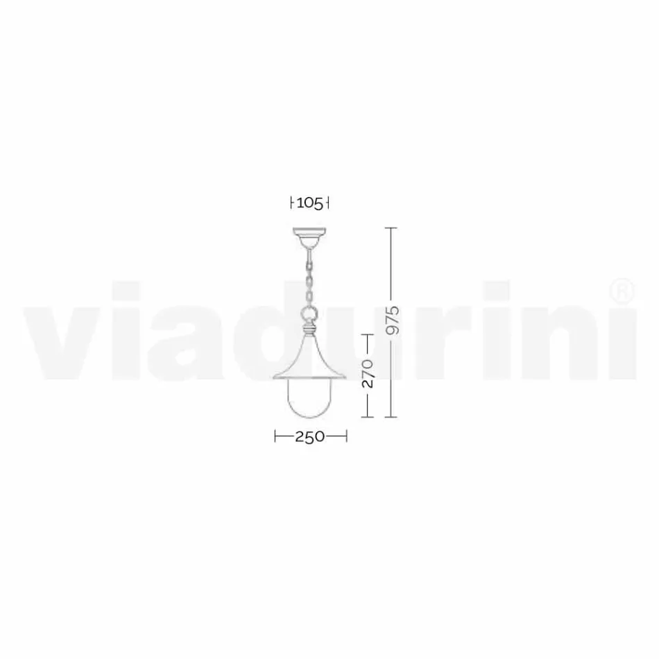 Utomhusfjädringslampa i aluminium tillverkad i Italien, Anusca Viadurini