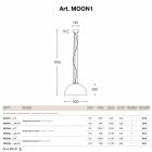 Lampa liten suspension i Moonlight Steel Viadurini