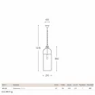 kvadrat taklampa en mässing ljus och Aida glas Viadurini