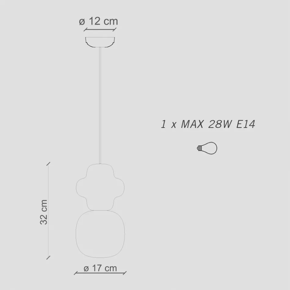 Hänglampa gjord av keramik och glas tillverkad i Italien - Capocabana Viadurini