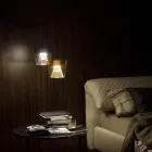 Hänglampa av metall och glas Tillverkad i Italien - Tänk Viadurini