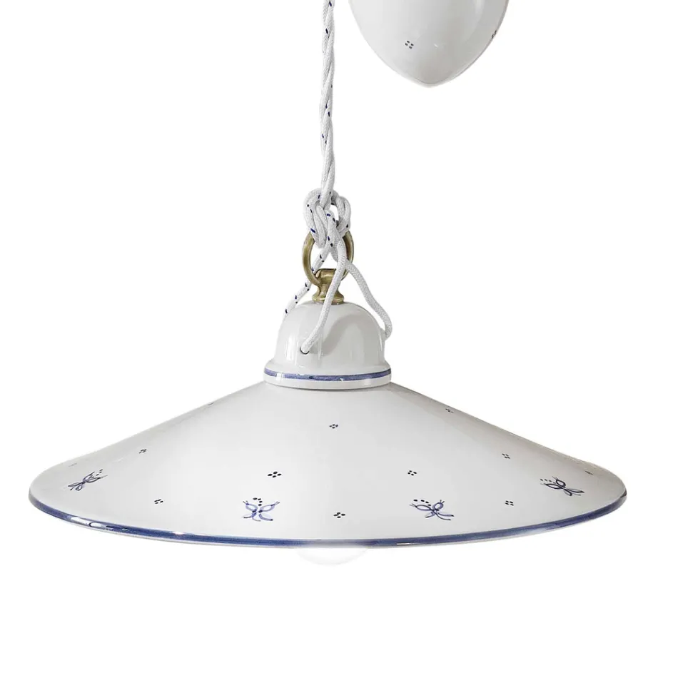 Ups och Down Hänglampa i dekorerad keramik 2 storlekar - Asti Viadurini