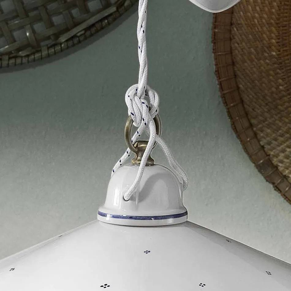 Ups och Down Hänglampa i dekorerad keramik 2 storlekar - Asti Viadurini