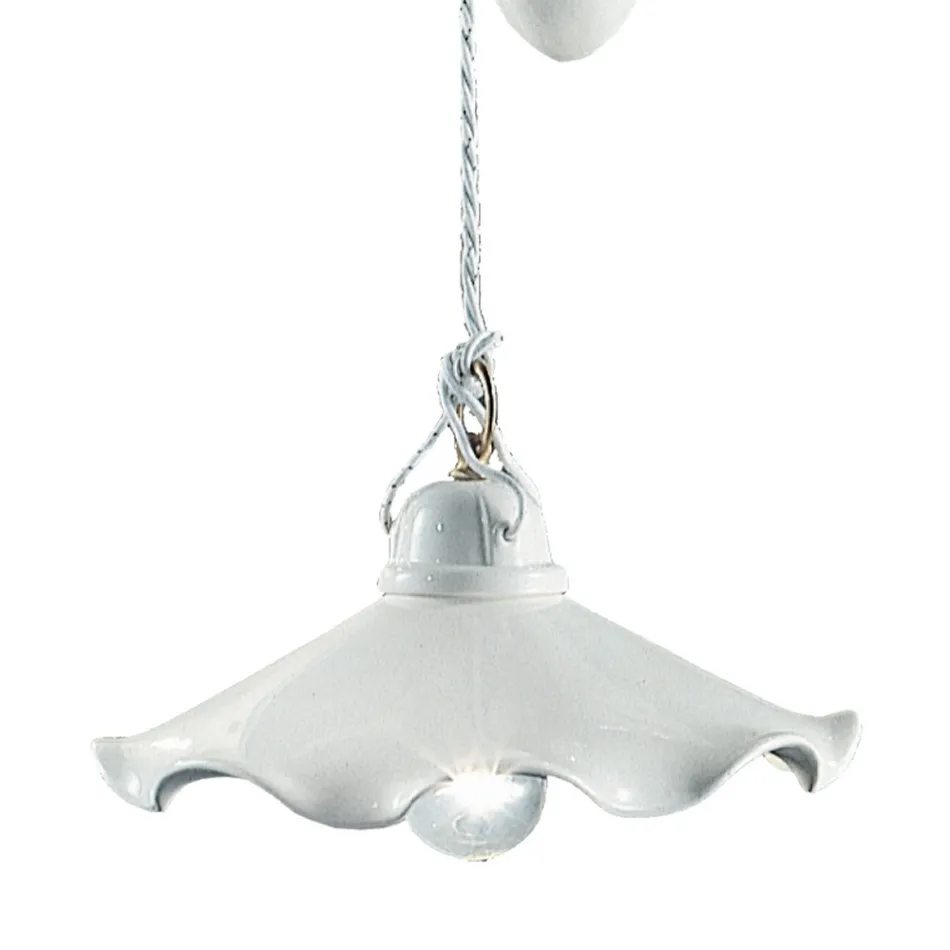 Ups and Down Suspension Lamp i vågig glansig keramik - Belluno Viadurini